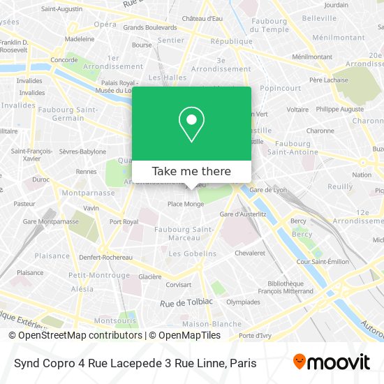 Mapa Synd Copro 4 Rue Lacepede 3 Rue Linne