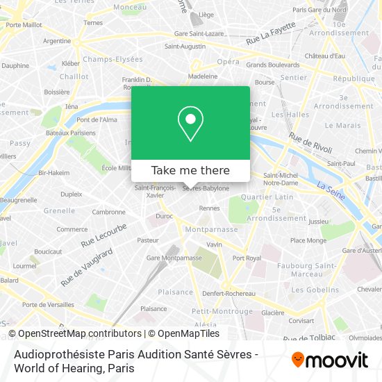 Audioprothésiste Paris Audition Santé Sèvres - World of Hearing map
