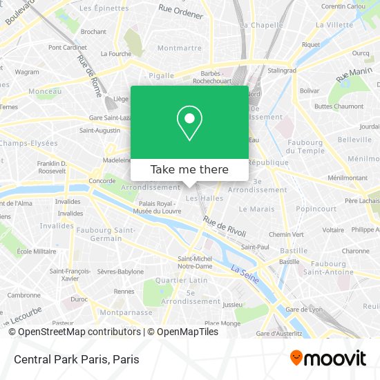 Mapa Central Park Paris