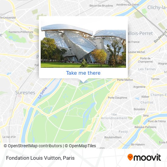 Mapa Fondation Louis Vuitton