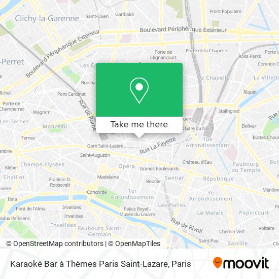 Mapa Karaoké Bar à Thèmes Paris Saint-Lazare