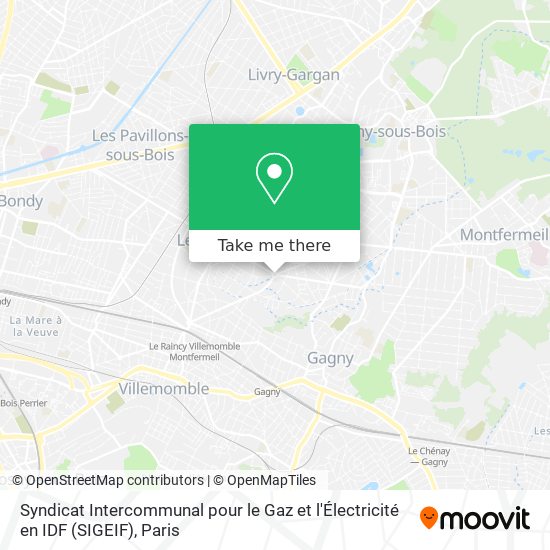 Syndicat Intercommunal pour le Gaz et l'Électricité en IDF (SIGEIF) map