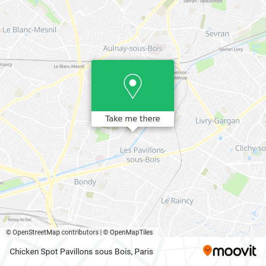 Chicken Spot Pavillons sous Bois map