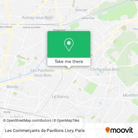 Les Commerçants de Pavillons Livry map