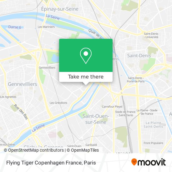 Mapa Flying Tiger Copenhagen France