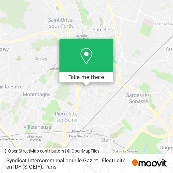 Syndicat Intercommunal pour le Gaz et l'Électricité en IDF (SIGEIF) map