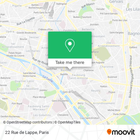 Mapa 22 Rue de Lappe