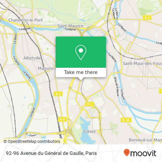 Mapa 92-96 Avenue du Général de Gaulle