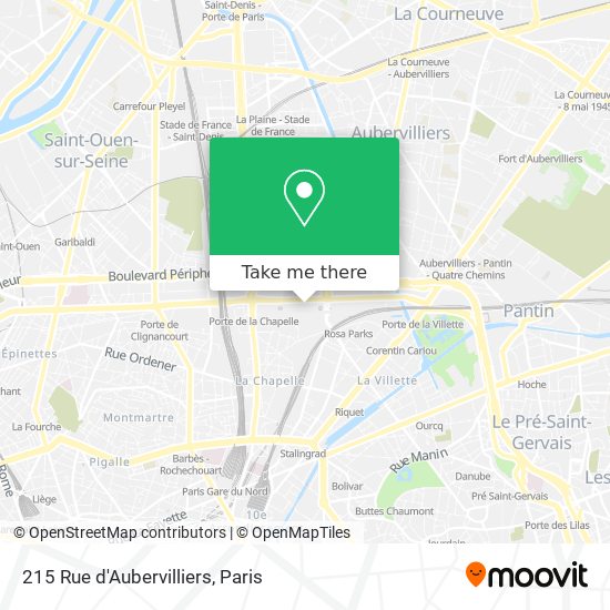 Mapa 215 Rue d'Aubervilliers