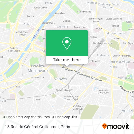 Mapa 13 Rue du Général Guillaumat