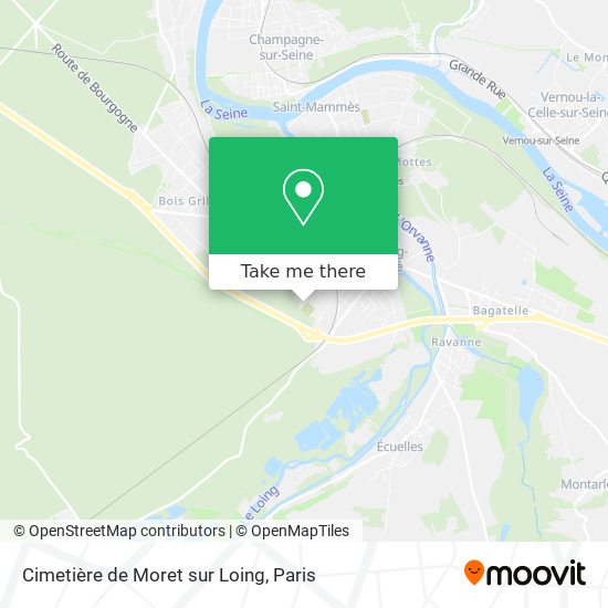 Mapa Cimetière de Moret sur Loing