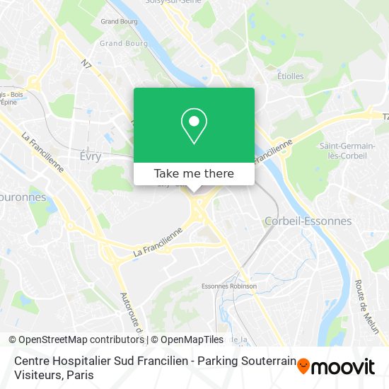 Centre Hospitalier Sud Francilien - Parking Souterrain Visiteurs map