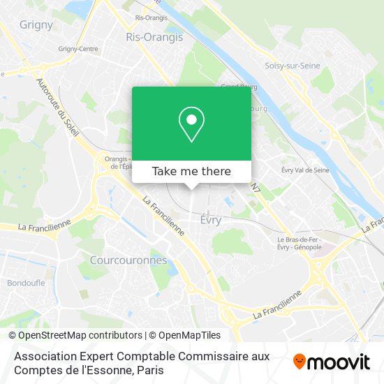 Mapa Association Expert Comptable Commissaire aux Comptes de l'Essonne