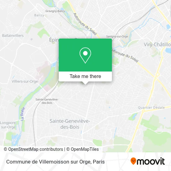 Commune de Villemoisson sur Orge map