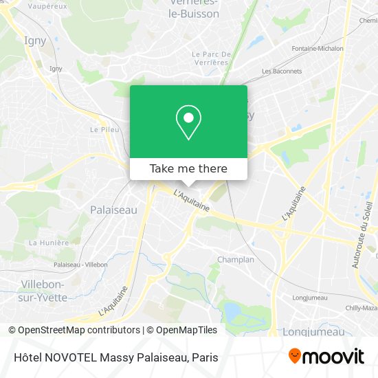 Mapa Hôtel NOVOTEL Massy Palaiseau