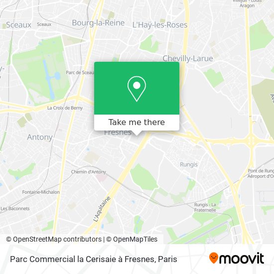 Parc Commercial la Cerisaie à Fresnes map