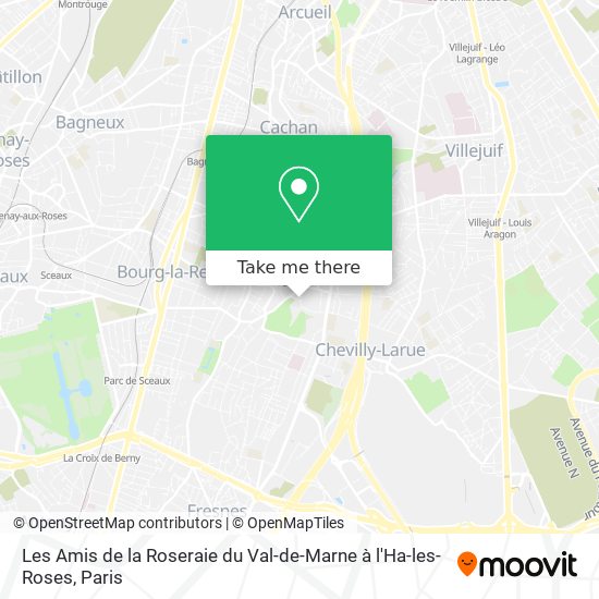 Mapa Les Amis de la Roseraie du Val-de-Marne à l'Ha-les-Roses