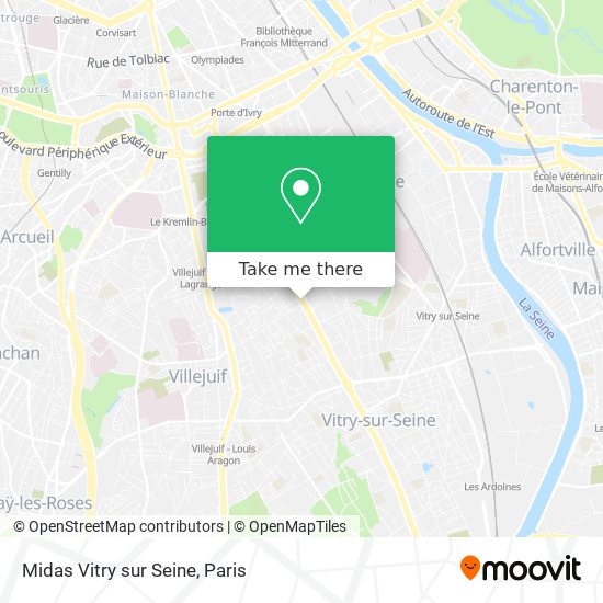 Midas Vitry sur Seine map