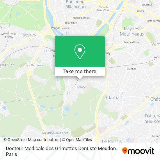 Mapa Docteur Médicale des Grimettes Dentiste Meudon