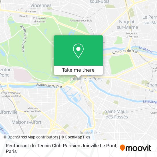 Mapa Restaurant du Tennis Club Parisien Joinville Le Pont