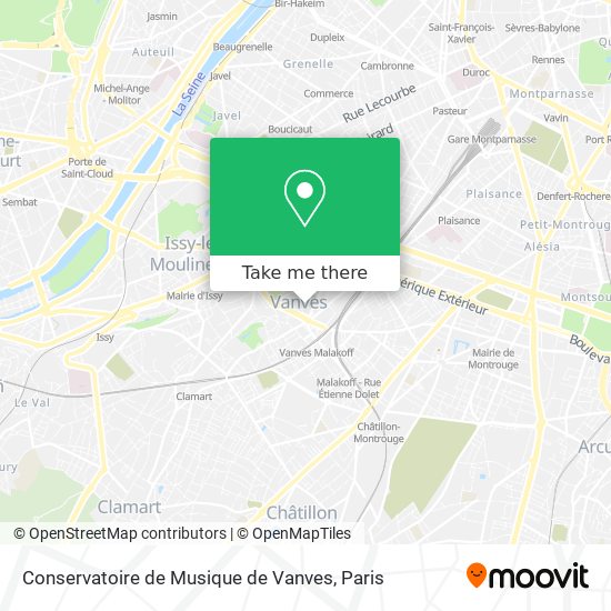 Mapa Conservatoire de Musique de Vanves