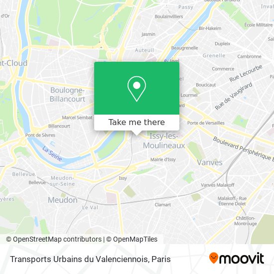 Mapa Transports Urbains du Valenciennois