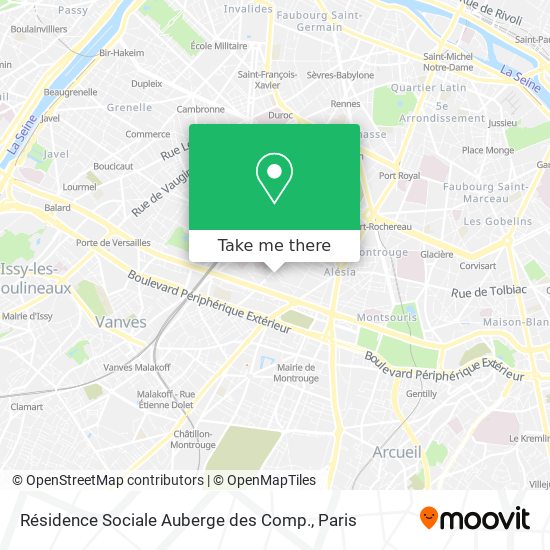 Mapa Résidence Sociale Auberge des Comp.