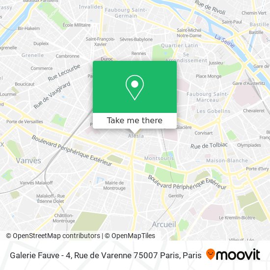 Mapa Galerie Fauve - 4, Rue de Varenne 75007 Paris