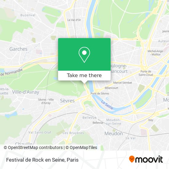 Mapa Festival de Rock en Seine
