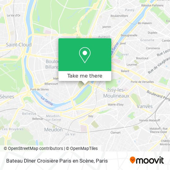 Bateau Dîner Croisière Paris en Scène map