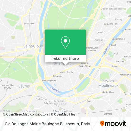 Mapa Cic Boulogne Mairie Boulogne-Billancourt