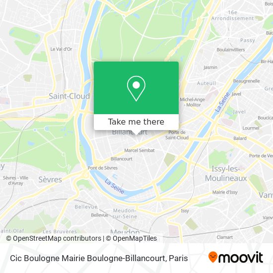 Cic Boulogne Mairie Boulogne-Billancourt map