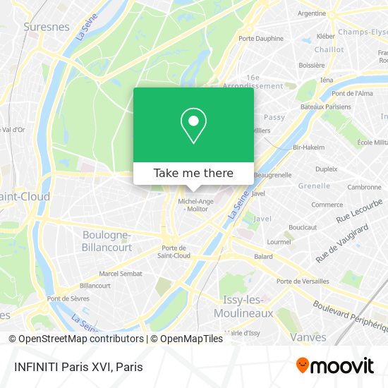 INFINITI Paris XVI map