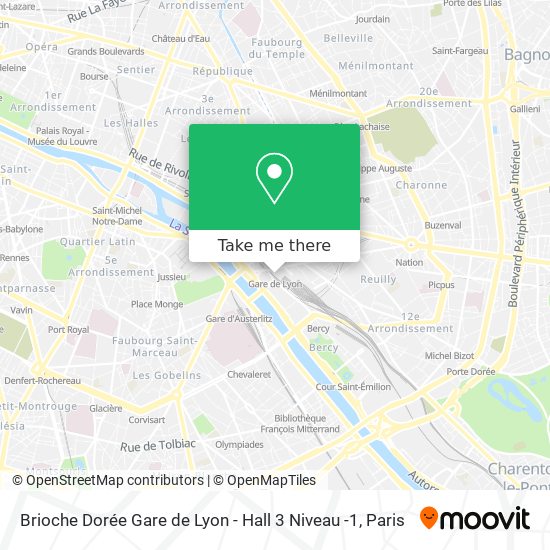 Mapa Brioche Dorée Gare de Lyon - Hall 3 Niveau -1