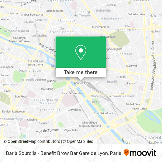 Mapa Bar à Sourcils - Benefit Brow Bar Gare de Lyon