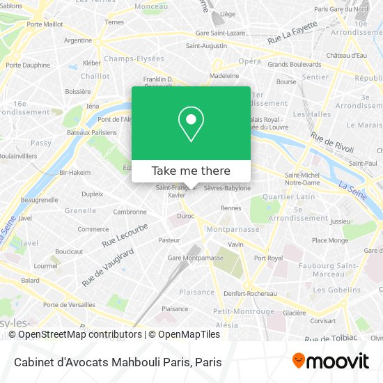 Cabinet d'Avocats Mahbouli Paris map