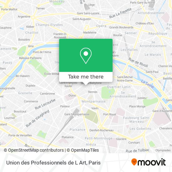 Union des Professionnels de L Art map