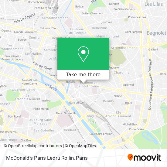 Mapa McDonald's Paris Ledru Rollin