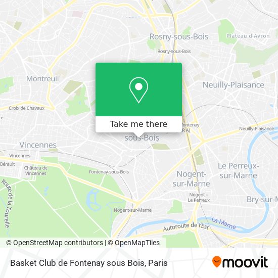 Mapa Basket Club de Fontenay sous Bois