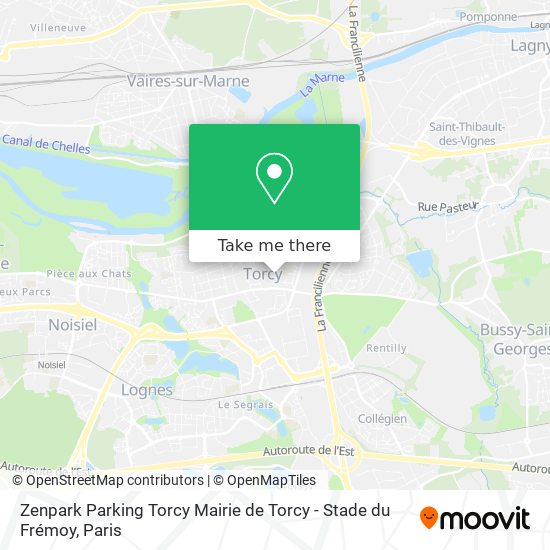 Zenpark Parking Torcy Mairie de Torcy - Stade du Frémoy map