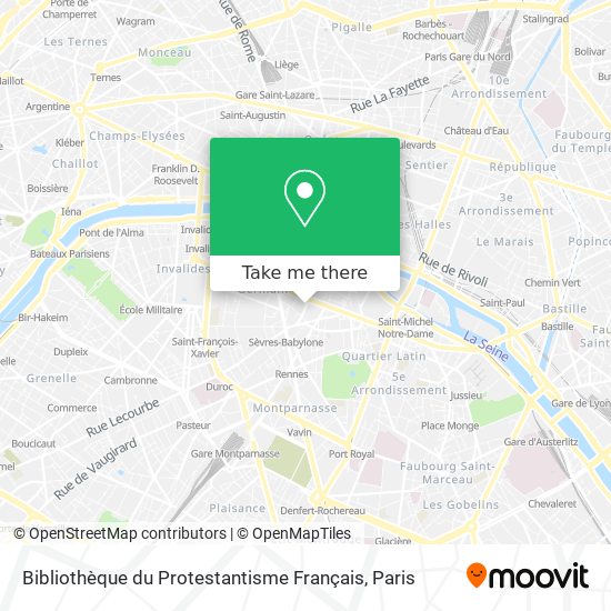 Mapa Bibliothèque du Protestantisme Français