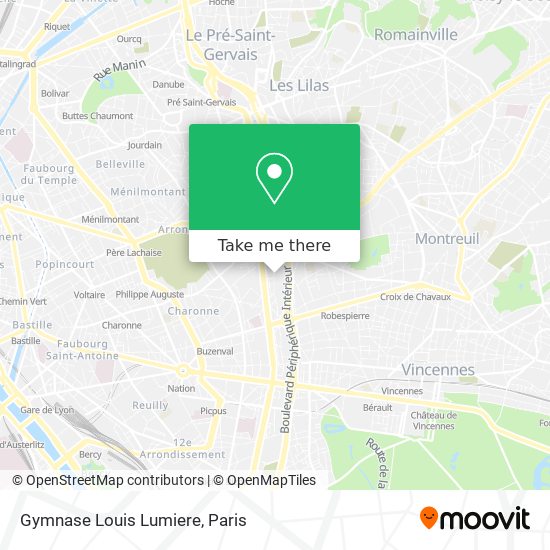 Mapa Gymnase Louis Lumiere