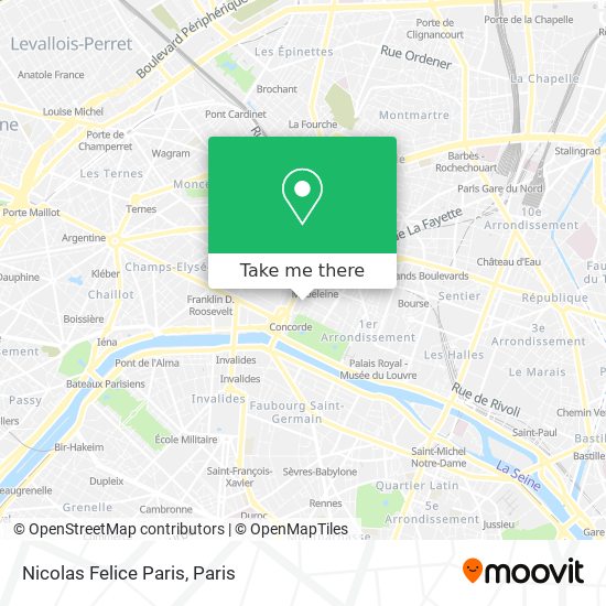 Mapa Nicolas Felice Paris