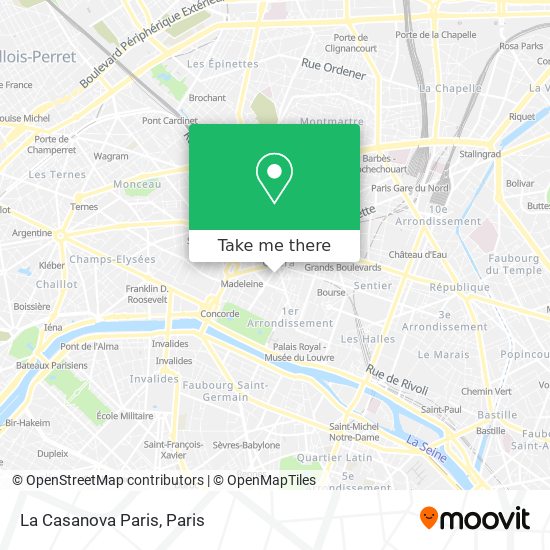 La Casanova Paris map