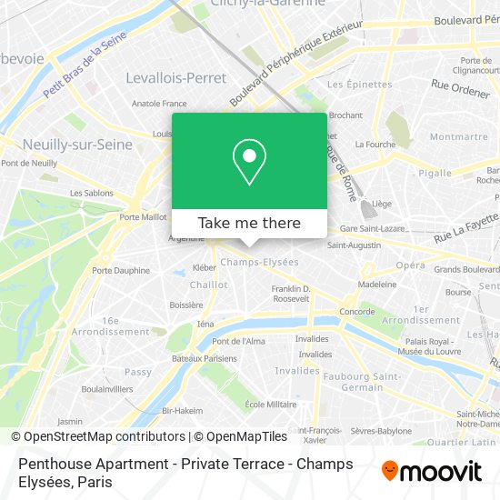 Penthouse Apartment - Private Terrace - Champs Elysées map