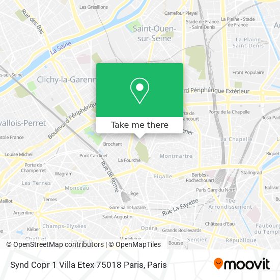 Mapa Synd Copr 1 Villa Etex 75018 Paris