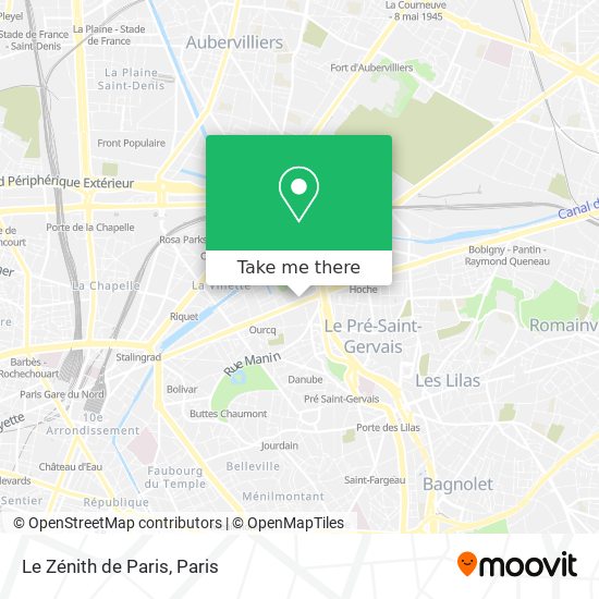 Le Zénith de Paris map