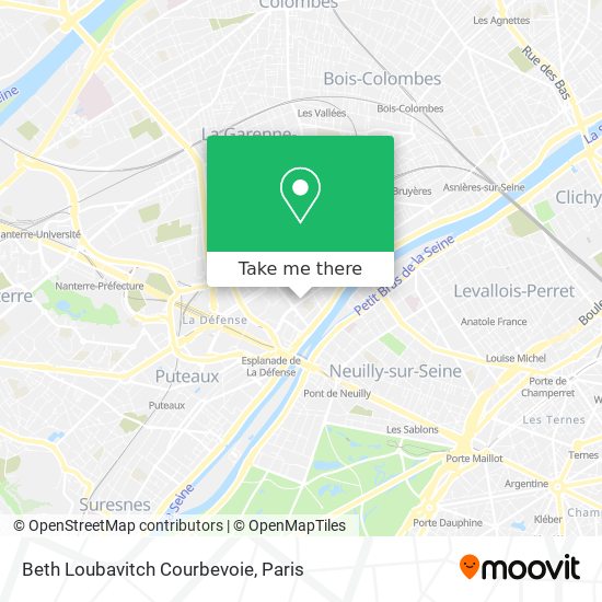 Mapa Beth Loubavitch Courbevoie