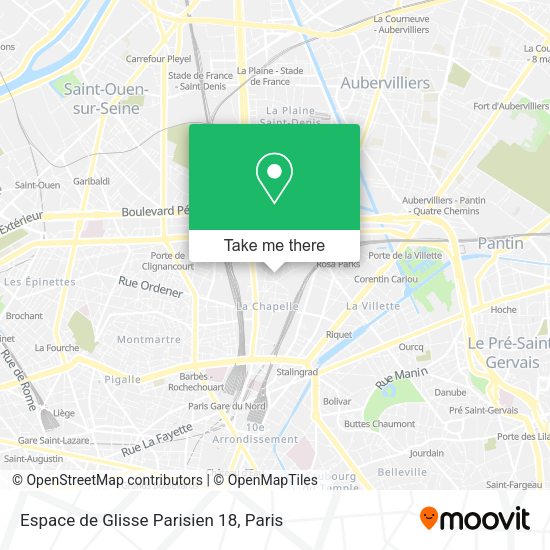 Espace de Glisse Parisien 18 map