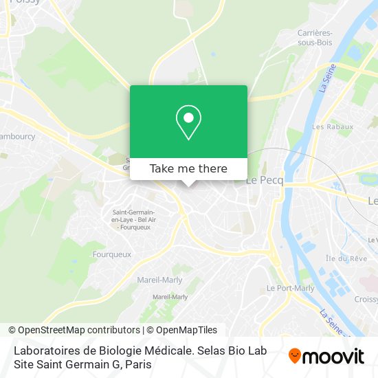 Laboratoires de Biologie Médicale. Selas Bio Lab Site Saint Germain G map